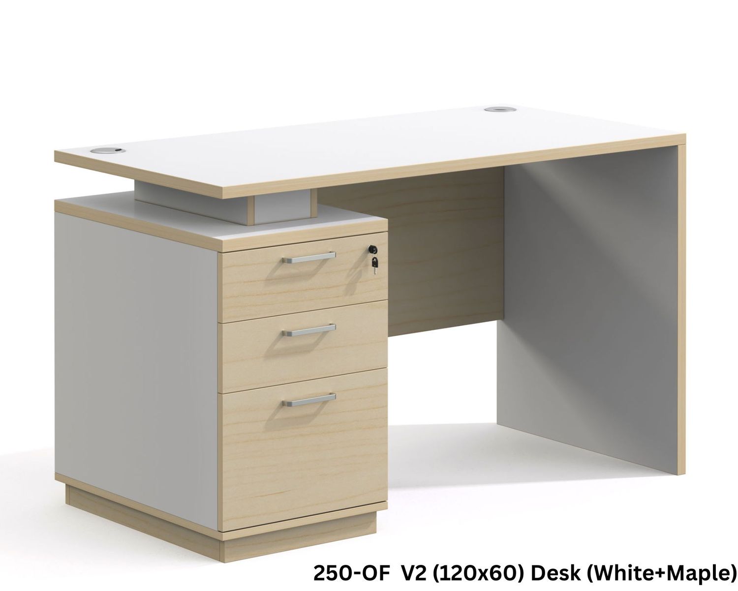 Ofix 250-OF V2 (120x60) Office Table (Maple+White), Color: 250-OF  V2 (120x60) Desk (White+Maple) (SOLD OUT, PRE-ORDER FOR MID MAY)