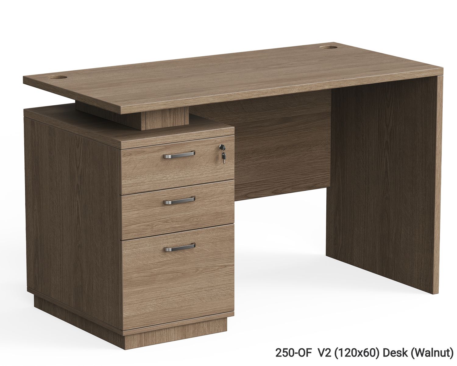 Ofix 250-OF V2 (120x60) Office Table (Walnut, Maple), Color: 250-OF  V2 (120x60) Desk (Walnut)