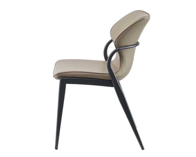 Ofix Dahlia PU Seat Metal Leg Dining Chair (Beige)