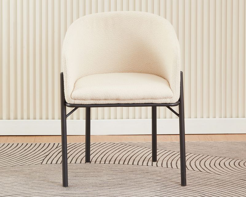 Ofix Calla PU/ Fabric Seat Metal Leg Dining Chair (Grey+Orange, Beige)