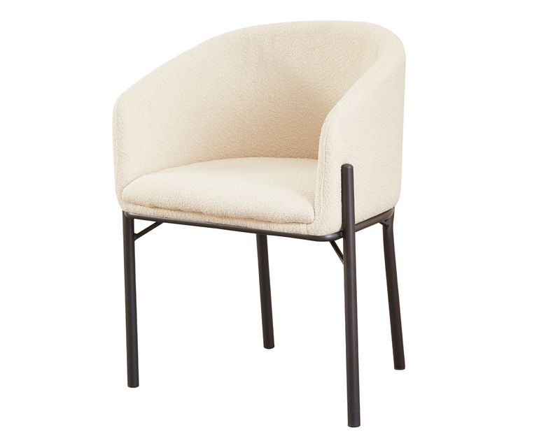 Ofix Calla PU/ Fabric Seat Metal Leg Dining Chair (Beige)