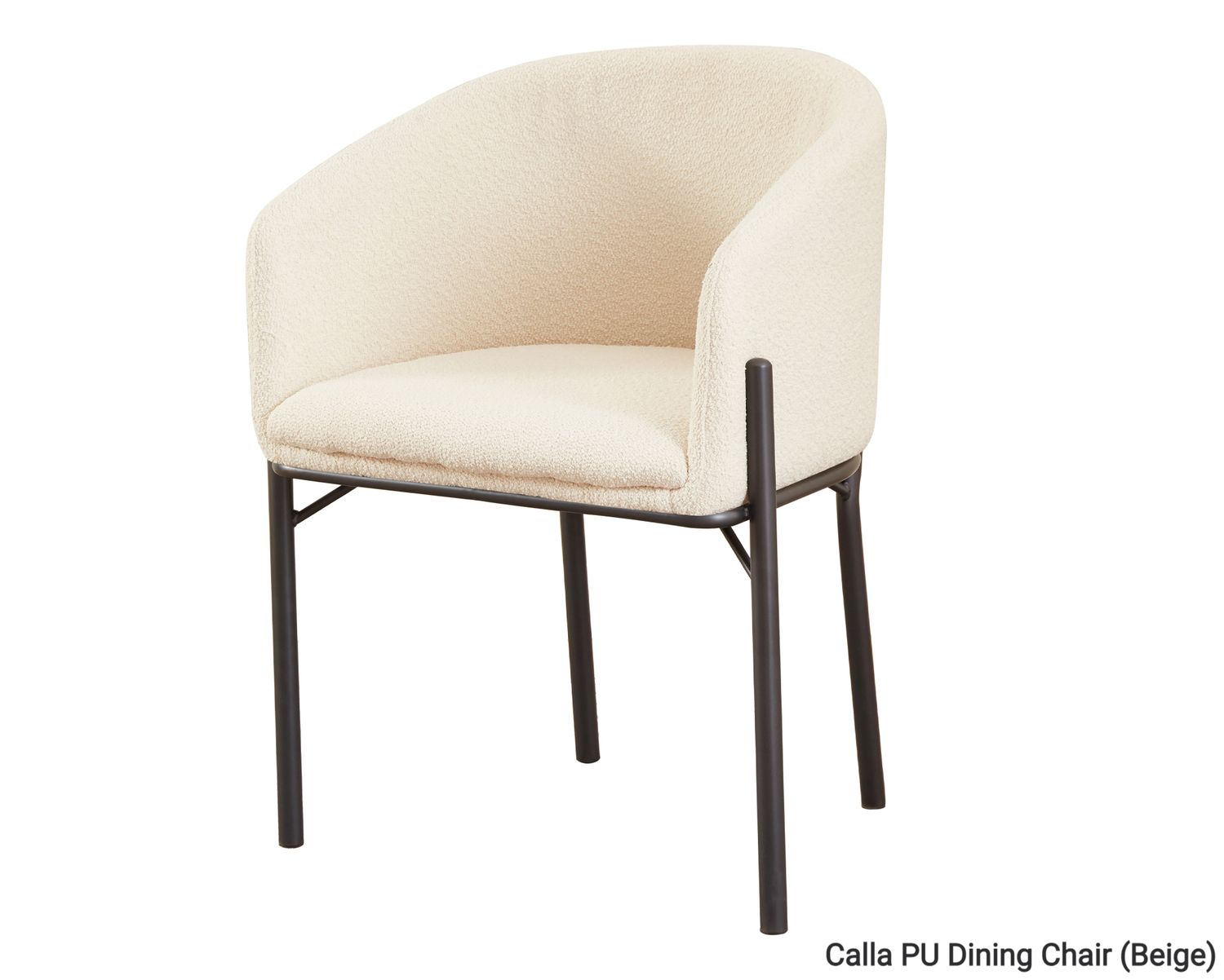 Ofix Calla PU/ Fabric Seat Metal Leg Dining Chair (Beige), Model: Calla Fabric Dining Chair (Beige)