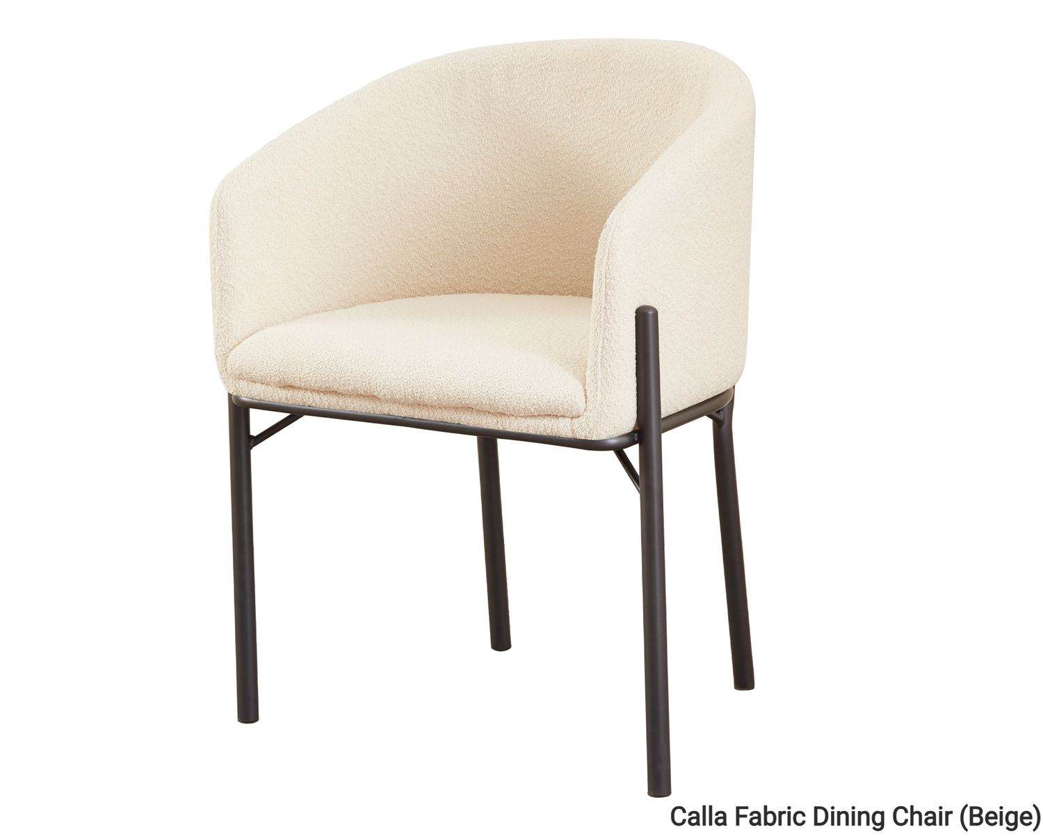Ofix Calla Fabric / PU Leather Seat Metal Leg Dining Chair (Beige), Model: Calla Fabric Dining Chair (Beige)
