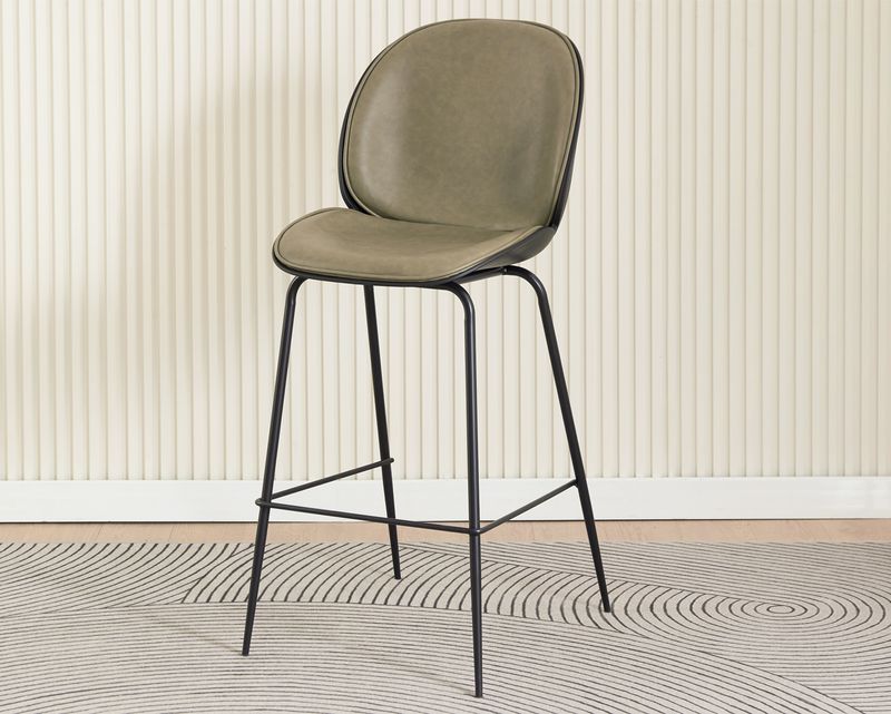 Ofix Rowan PU Leather Seat  Bar High Chair (Olive)