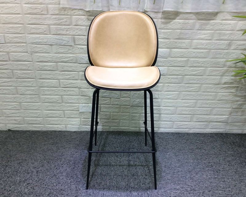 Ofix Rowan PU Leather Seat  Bar High Chair (Beige, Olive)