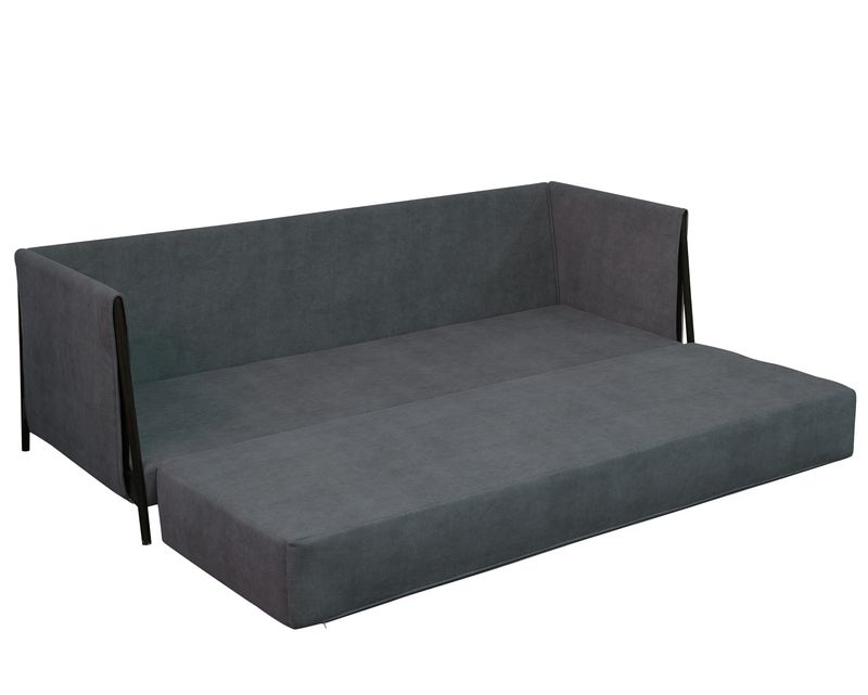 Flotti 3-Seater Capucine Convertible Sofa with Flip-Out Bed and Four Pillows (Light Grey, Light Brown)
