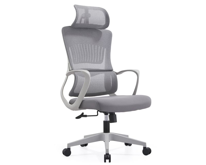 Ofix Korean-V06 Elastic Lumbar Support Molded Foam High Back Mesh Chair (Black, Grey)