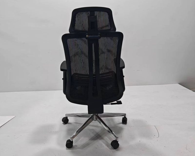 Ofix Korean 102J V2 Full Mesh Seat Adjustable Armrest, Adjustable Headrest, Stainless Steel Base Without Footrest (Black)