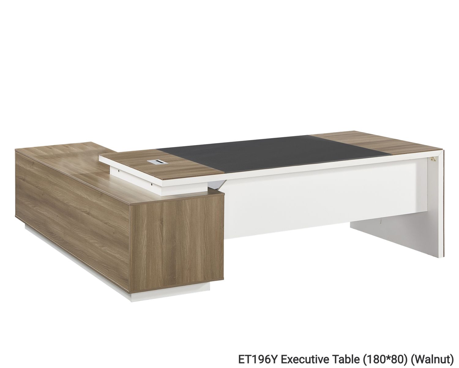 Ofix ET196Y Executive Desk with Side Cabinet (Walnut) (Chair is not Included), Model: ET196Y Executive Table (180*80) (Walnut) (Chair is not Included)