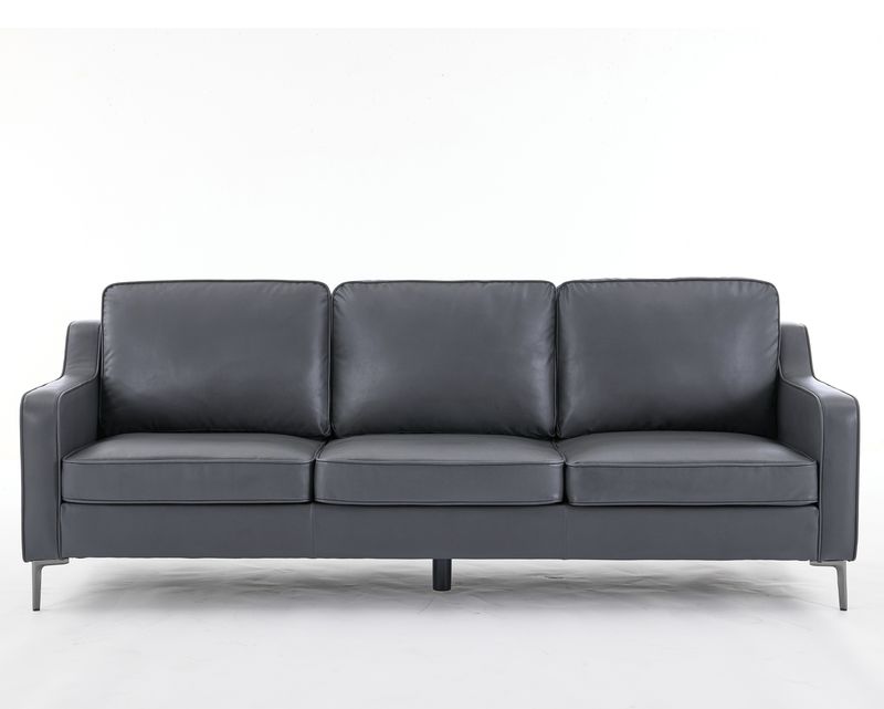 Flotti Flavie 3 Seater Air Leather Premium Sofa  (Golden Brown, Black, Grey, Beige)