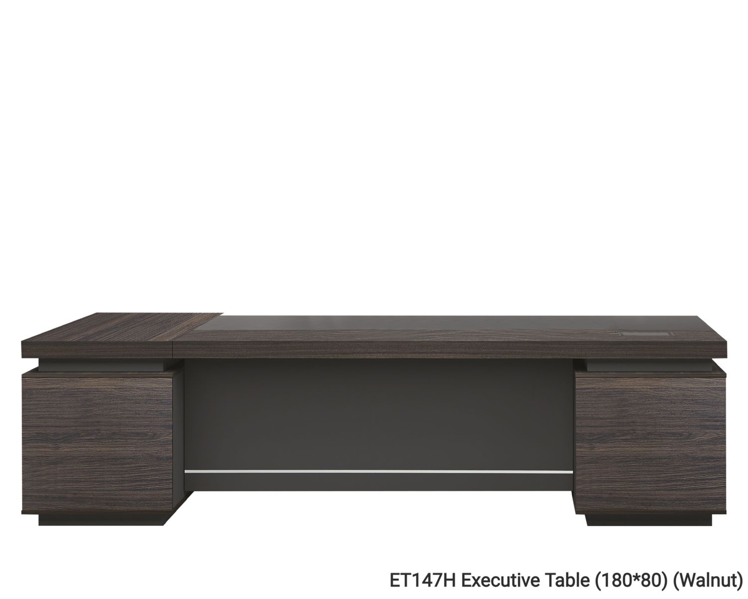 Ofix ET147H Executive Desk with Side Cabinet (Walnut) (Chair is not Included), Model: ET147H Executive Table (180*80) (Walnut) (Chair is not Included)