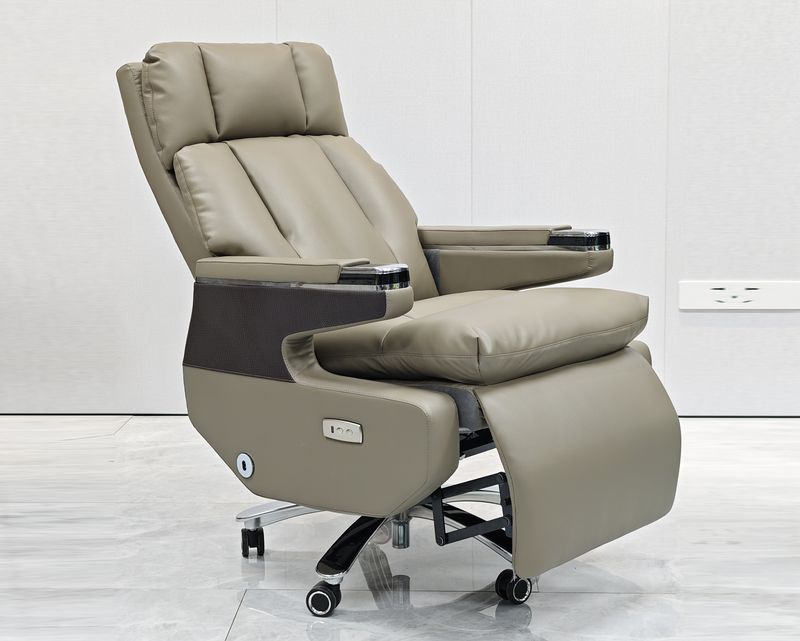 Ofix CEO Premium Acacia E-Powered with Footrest High Quality Office Chair (Khaki)