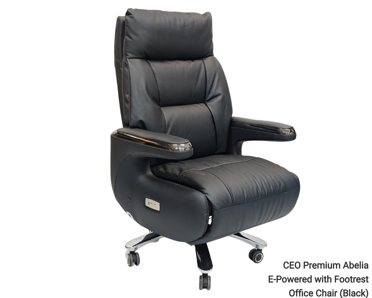 Ofix CEO Premium Abelia E-Powered with Footrest High Quality Office Chair Cowhide Leather (Black), Model &amp; Color: CEO Premium Abelia E-Powered with Footrest Office Chair (Black)