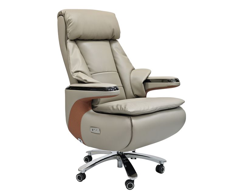 Ofix CEO Premium Ambretta E-Powered with Footrest High Quality Office Chair (Beige)