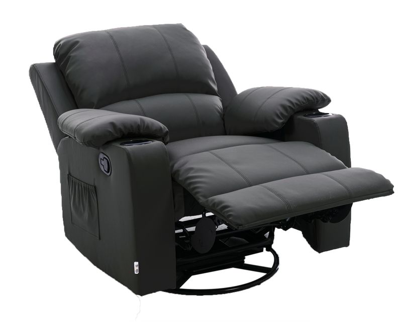 Flotti Athalia 1-Seater Air Leather (Manual w/ Rocking &amp; Swivel Recliner)  with Cup Holder and Side Pocket (Beige, Black, Brown)