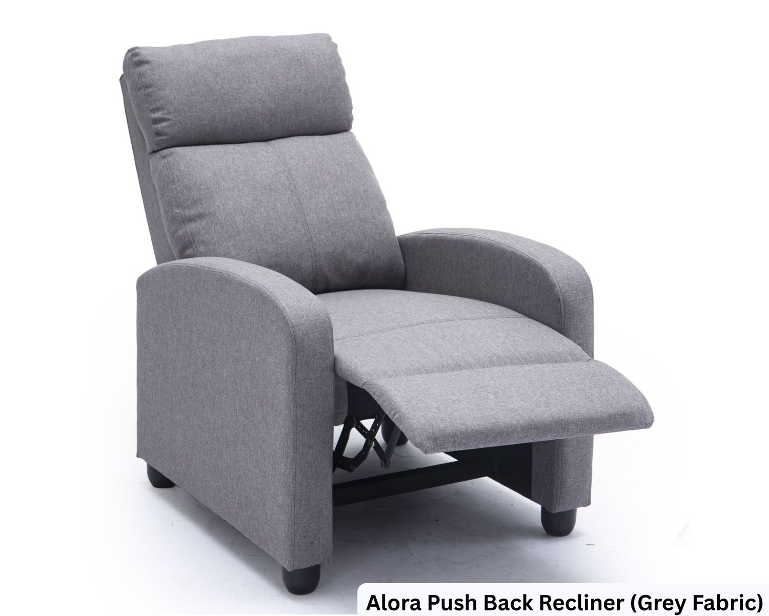 Flotti Alora Push Back Recliner (Brown, Black, Grey), Color: Alora Push Back Recliner (Grey Fabric)  (Best Seller-Limited Stock)