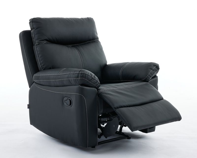 Flotti Adelina Vintage PU Cover / Fabric Cover Manual Recliner (Grey, Brown)