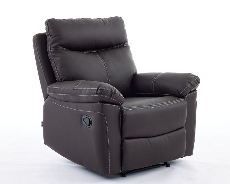 Flotti Adelina Vintage PU Cover / Fabric Cover Manual Recliner (Grey, Brown)