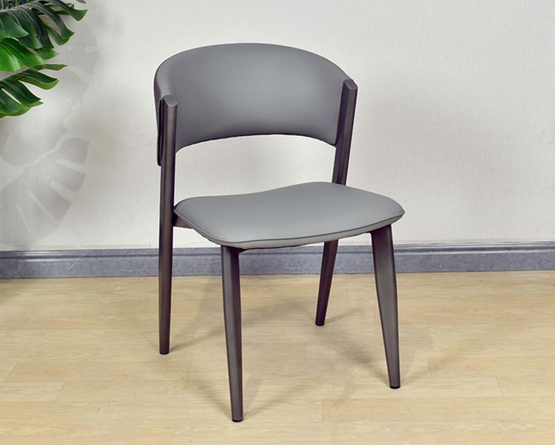 Ofix Akito PU Seat Metal Leg Dining Chair (Grey, Beige)