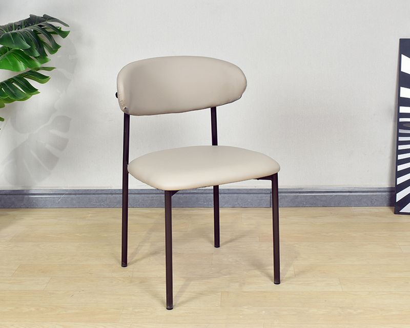 Ofix Ayaka PU Seat Metal Leg Dining Chair (Beige)