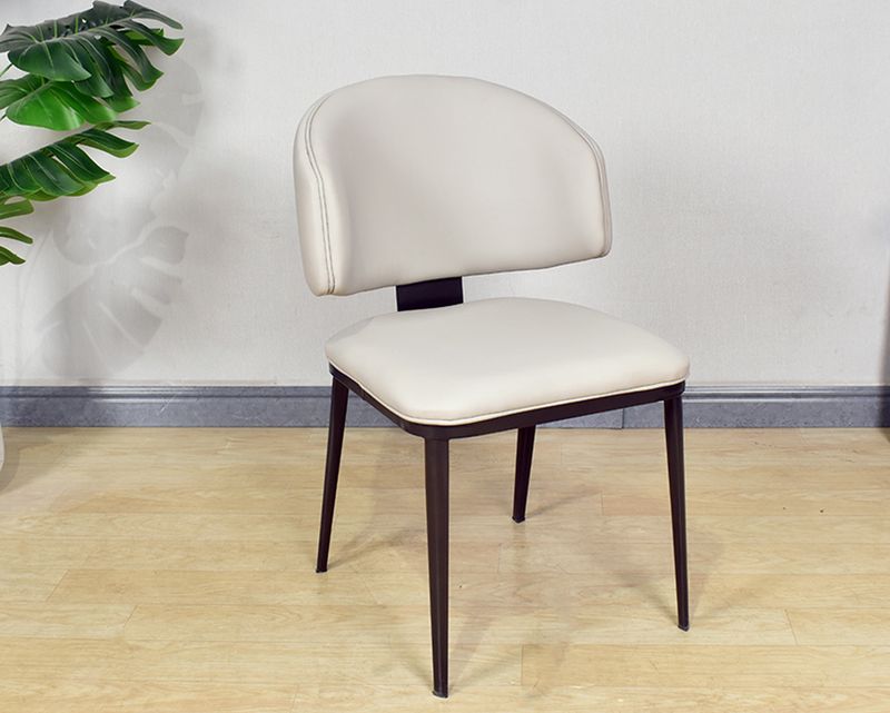 Ofix Magnus PU Seat Metal Leg Dining Chair (Beige)