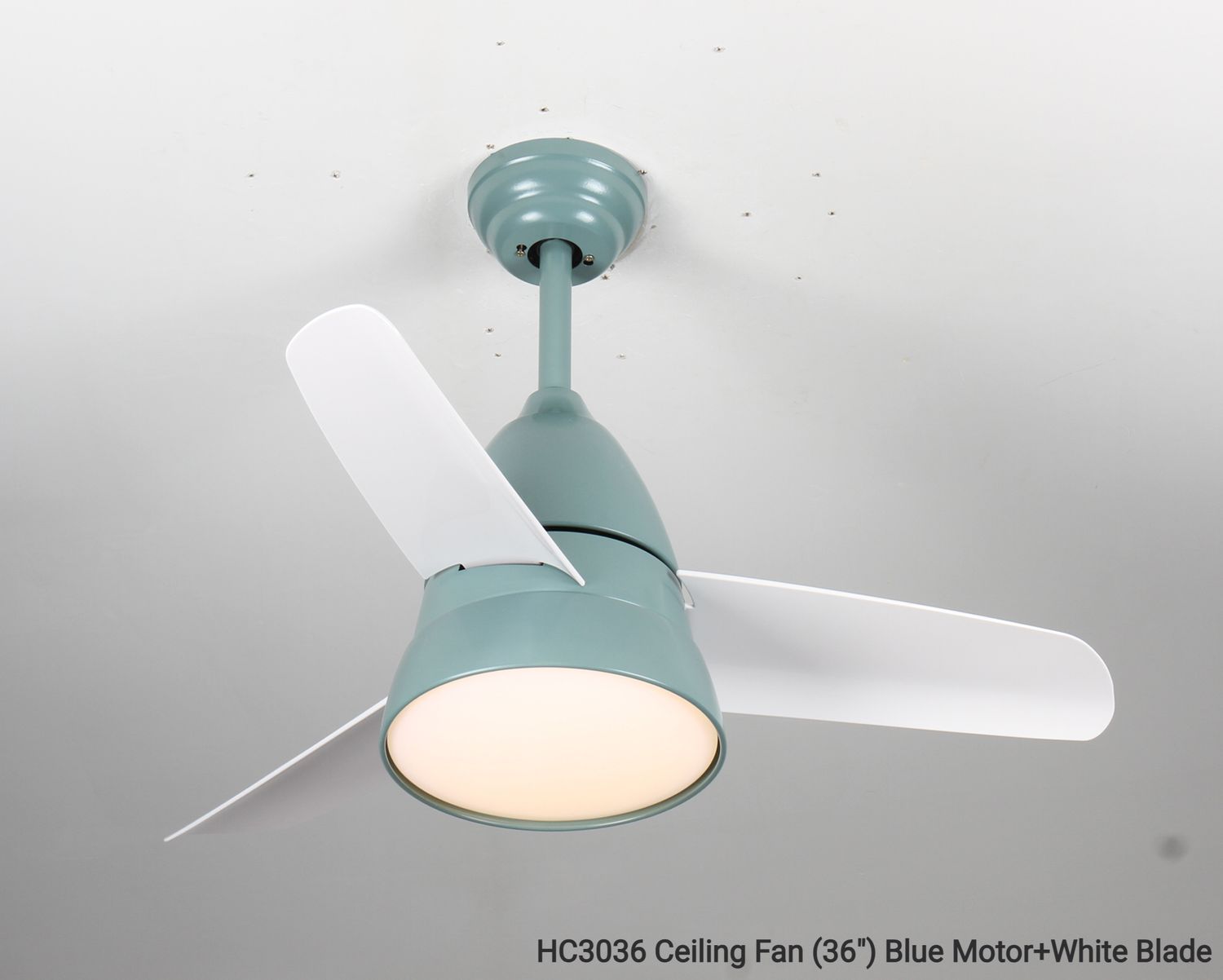 MYKE Ceiling Fan (36") (Blue) (2 yrs Warranty), Color: HC3036 Ceiling Fan (36") Blue Motor+White Blade (SOLD OUT, PRE-ORDER FOR LATE JUNE)