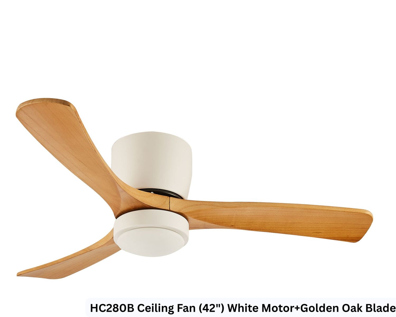 MYKE Ceiling Fan (42") (Golden Oak) (2 yrs Warranty), Color: HC280B Ceiling Fan (42") White Motor+Golden Oak Blade