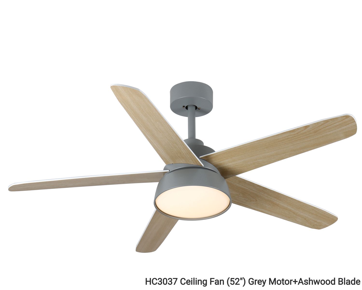 MYKE Ceiling Fan (52") (Grey) (2 yrs Warranty), Color: HC3037 Ceiling Fan (52") Grey Motor+Ashwood Blade (SOLD OUT, PRE-ORDER FOR LATE JUNE)