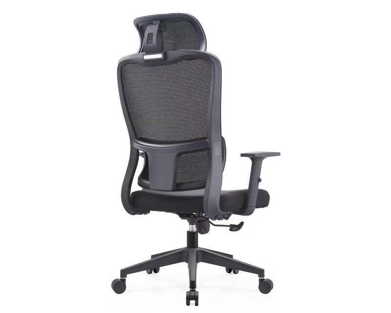 Ofix Premium M-03 with Adjustable Headrest/Lumbar Support 1D Armrest High Back Mesh Chair (Black)