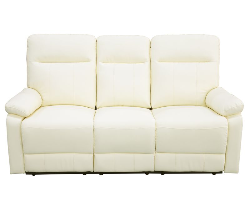 Flotti Megara 3-Seater PU Leather (Manual Recliner) (Beige)
