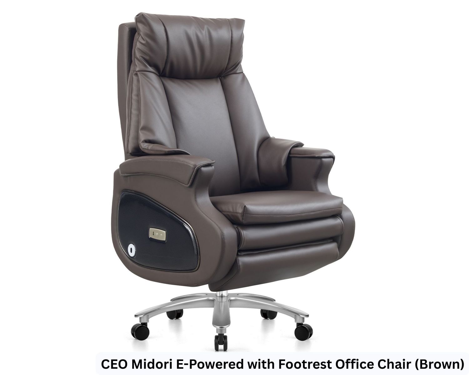 Ofix CEO Midori E-Powered with Footrest High Quality Office Chair Cowhide Leather (Brown), Model &amp; Color: CEO Midori E-Powered with Footrest Office Chair (Brown)