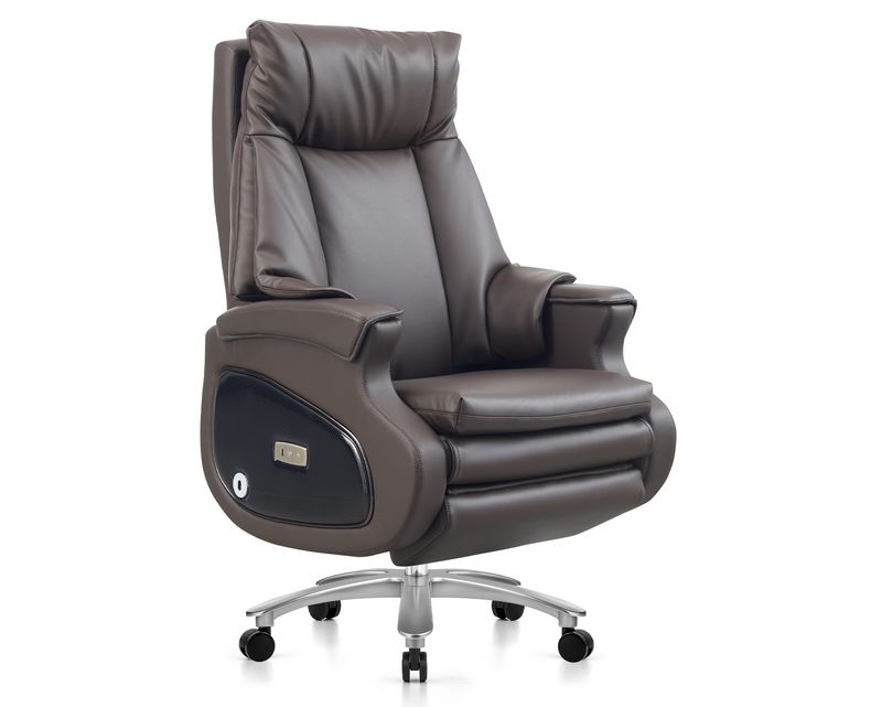 Ofix CEO Midori E-Powered with Footrest High Quality Office Chair Cowhide Leather (Brown)
