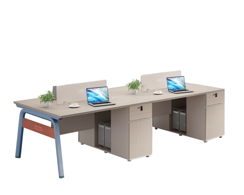 Ofix BW-SK24 4-Seater Workstation Partition Cubicle (Cherry)
