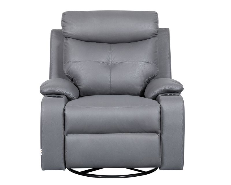 Flotti Cinema Manual Recliner with Rocking &amp; Swivel with Cup Holder and Side Pocket  (Grey)