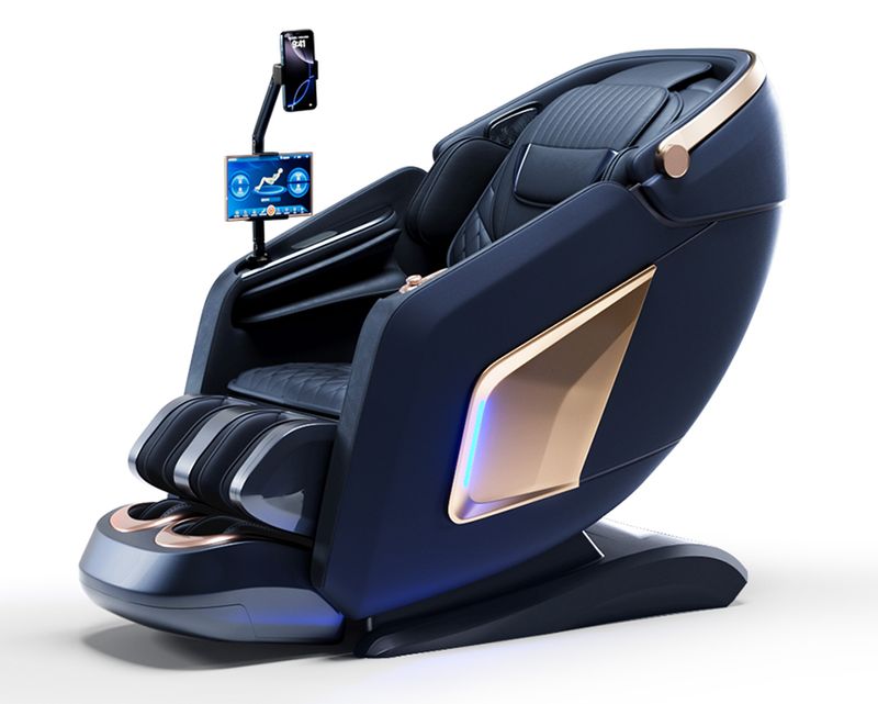 Flotti Evert Massage Chair LCD Touch Screen Body Shape Detection SL Track Neck to Leg Zero Gravity w/ Clamp Hands Kneading  w/ Al Voice Control &amp; Central Control Knob System, w/ Collapsible Sun Shield