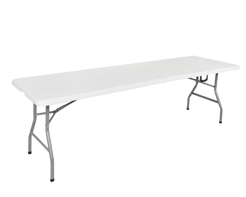 Ofix 8FT Folding in Half Table (240*76*74) (White)