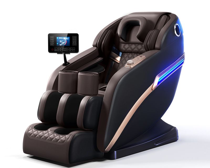 Flotti Imax Fixed Massage Chair w/ Knee Heating or Leg Calf Airbag, LCD Touch Screen, Full Body Massage, Zero Gravity Function, w/ AI Voice Control and Central Control Knob System, w/ U Pillow Massage