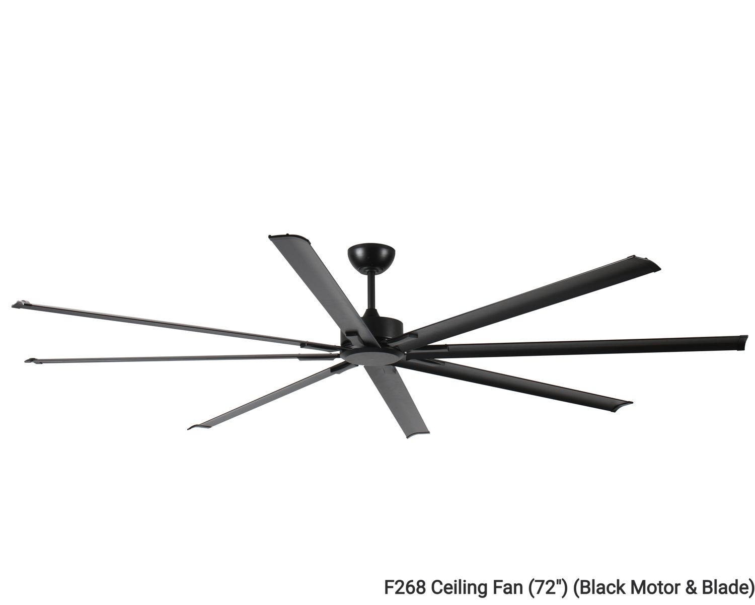MYKE Ceiling Fan (72") (Black) (No Lamp) (2 yrs Warranty), Model/ Color: F268 Ceiling Fan (72") (Black Motor &amp; Blade)