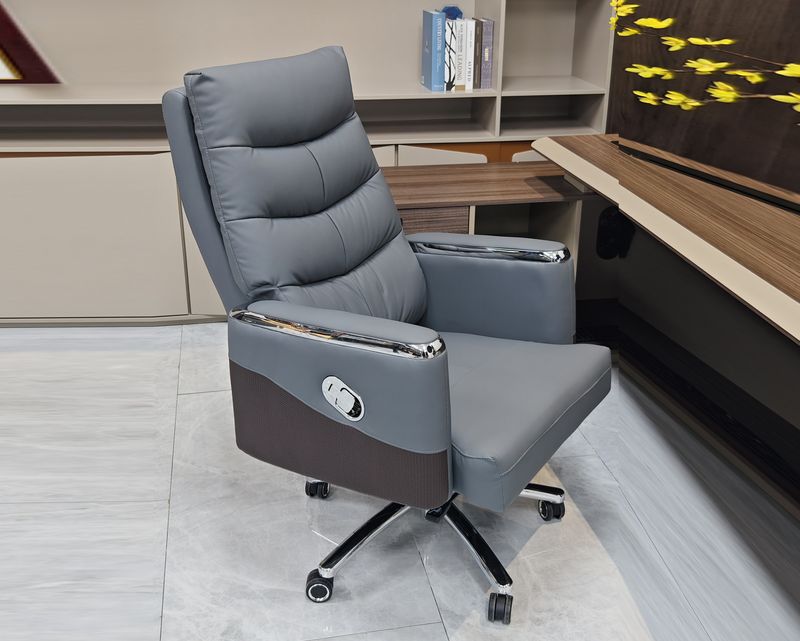 Ofix Premium-A2316 PU-Leather Office Chair (Grey-Brown)