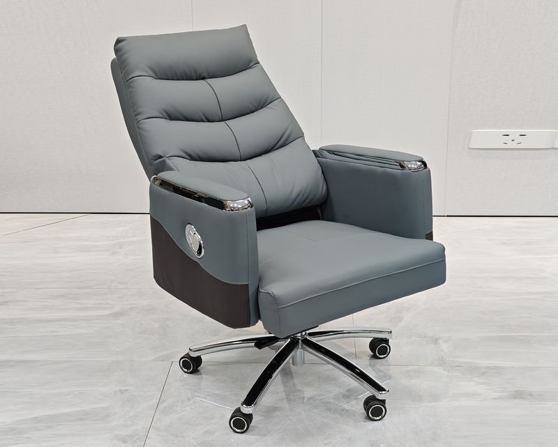 Ofix Premium-A2316 PU-Leather Office Chair (Grey-Brown)
