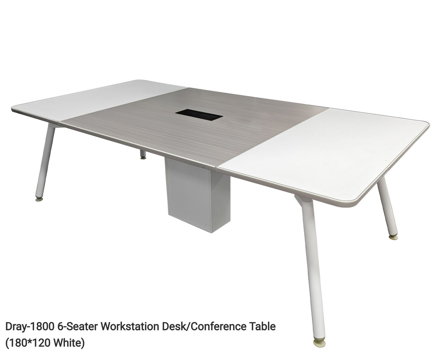 Ofix 6 Seaters Workstation/Conference Table Dray (180*120, 240*120) (Seating Capacity Will Vary Depending on the Chair Width), Color: Dray-1800 6-Seater Workstation Desk/Conference Table (180*120 White)