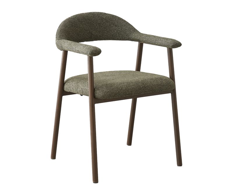 Ofix Ozzy Fabric Seat Metal Leg Dining Chair (White, Green)