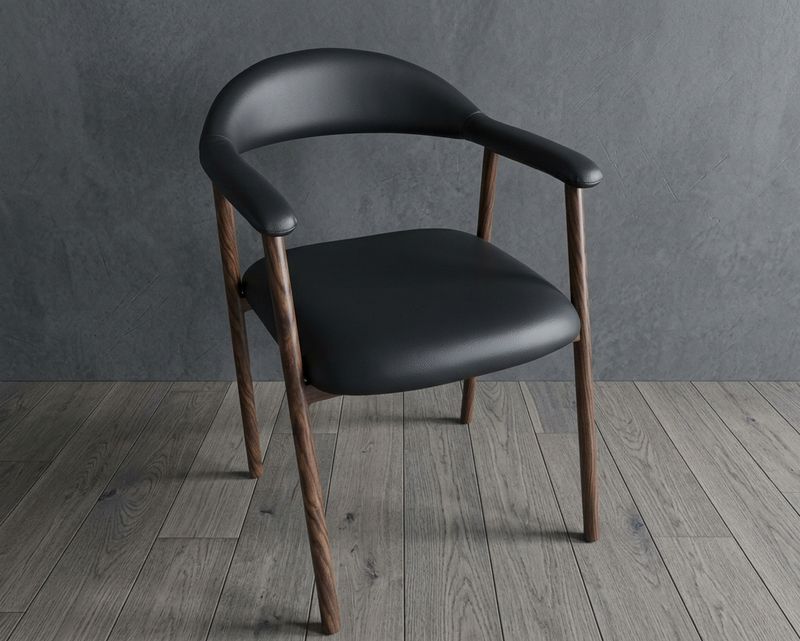 Ofix Ozzy PU Leather Seat Metal Leg Dining Chair (Brown, Beige, Black)