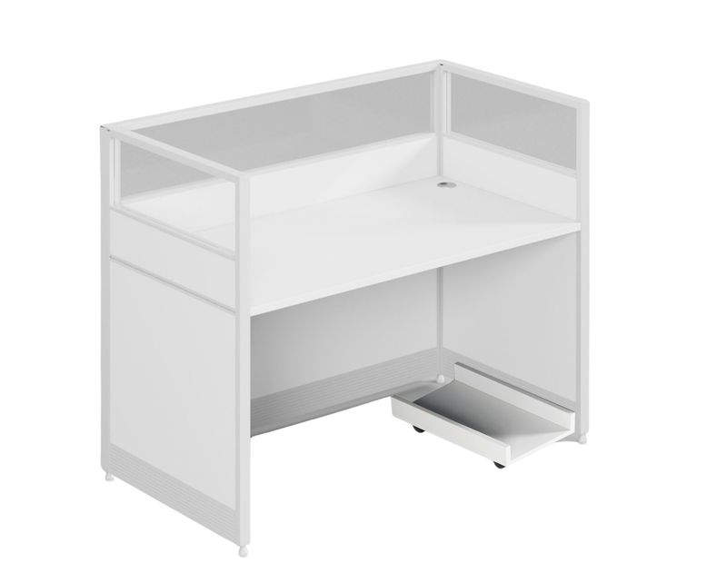 Ofix WS-280 1 Seater Workstation Partition Cubicle (White, Maple, Blue, Dark Purple+Khaki)