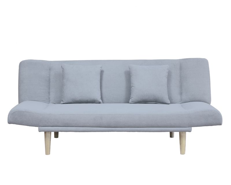 Flotti Mirabelle Fabric 3-Seater Sofa Bed with Two Pillow (Grey, Beige)