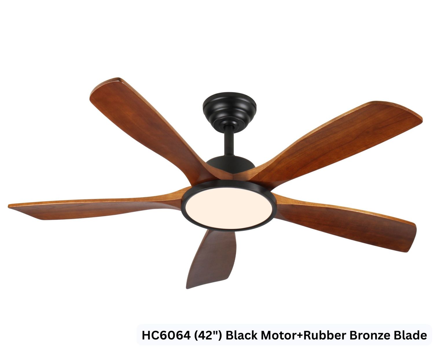 MYKE Ceiling Fan (42") (Rubber Bronze) (2 yrs Warranty), Color: HC6064 (42") Black Motor+Rubber Bronze Blade