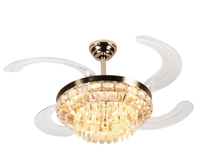 MYKE Ceiling Fan/ Chandelier (42") (Gold) (2 yrs Warranty)