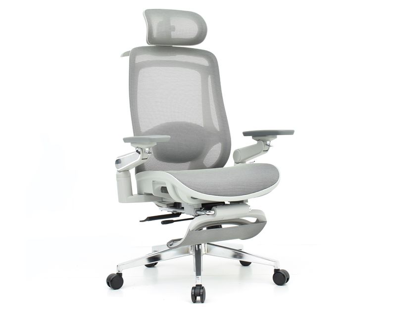 OFX ICON All Mesh Gaming Chair 6D Armrest/ 2D Headrest / 2D Lumbar Support / with Seat Slide (Grey, Red)