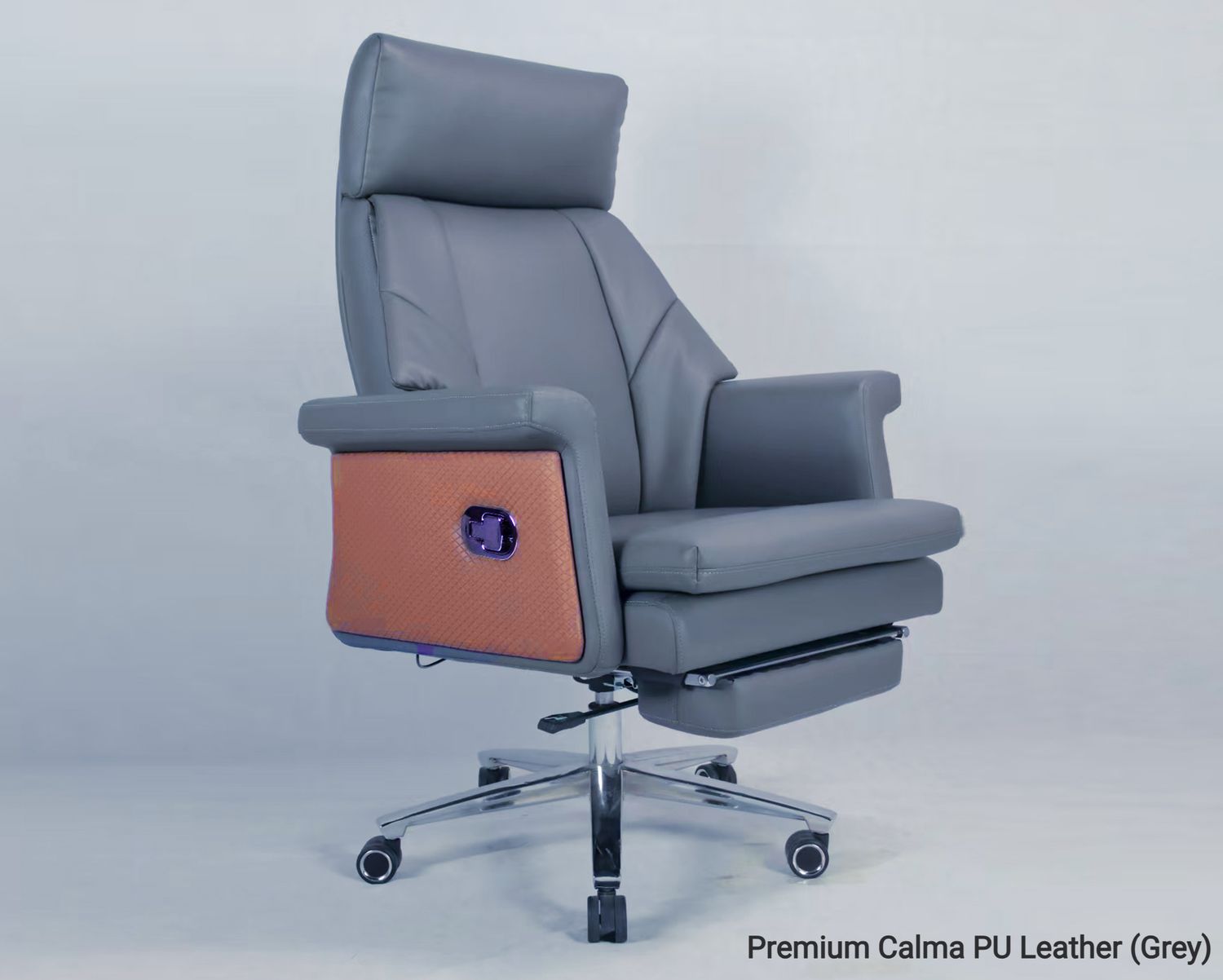 Ofix Premium Calma w/ Footrest PU Leather Executive Chair (Grey), Model &amp; Color: Premium Calma PU Leather (Grey)