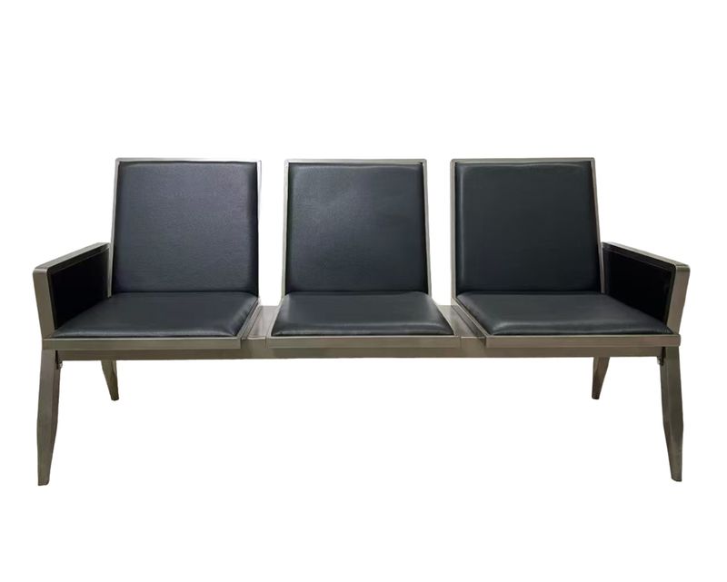 OFIX 3-Seater PU Steel Airport Gang Chair (Green, Black, Brown)